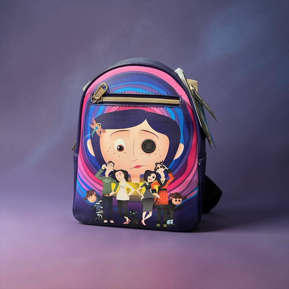 Loungefly Coraline Normal & Other World Group Mini Backpack New